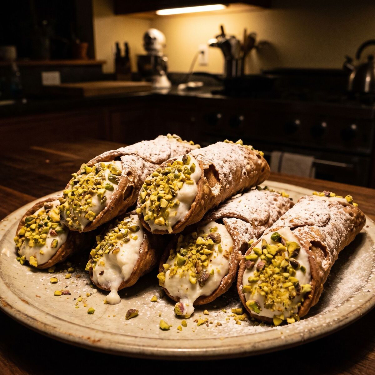 Cannoli s pistáciemi